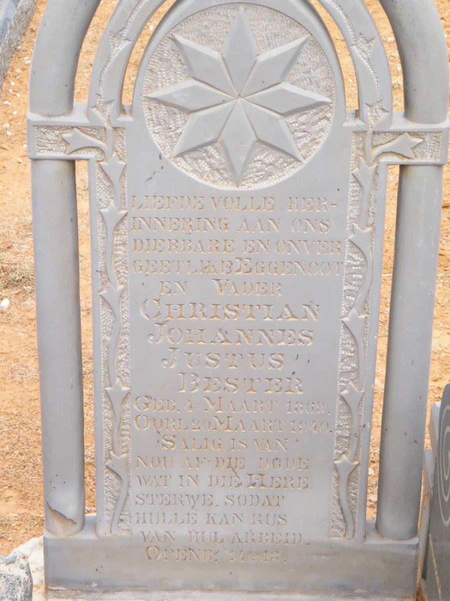 BESTER Christian Johannes Justus 1869-1940