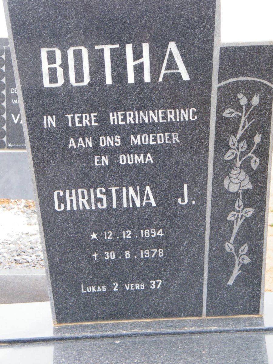 BOTHA Christina J. 1894-1978