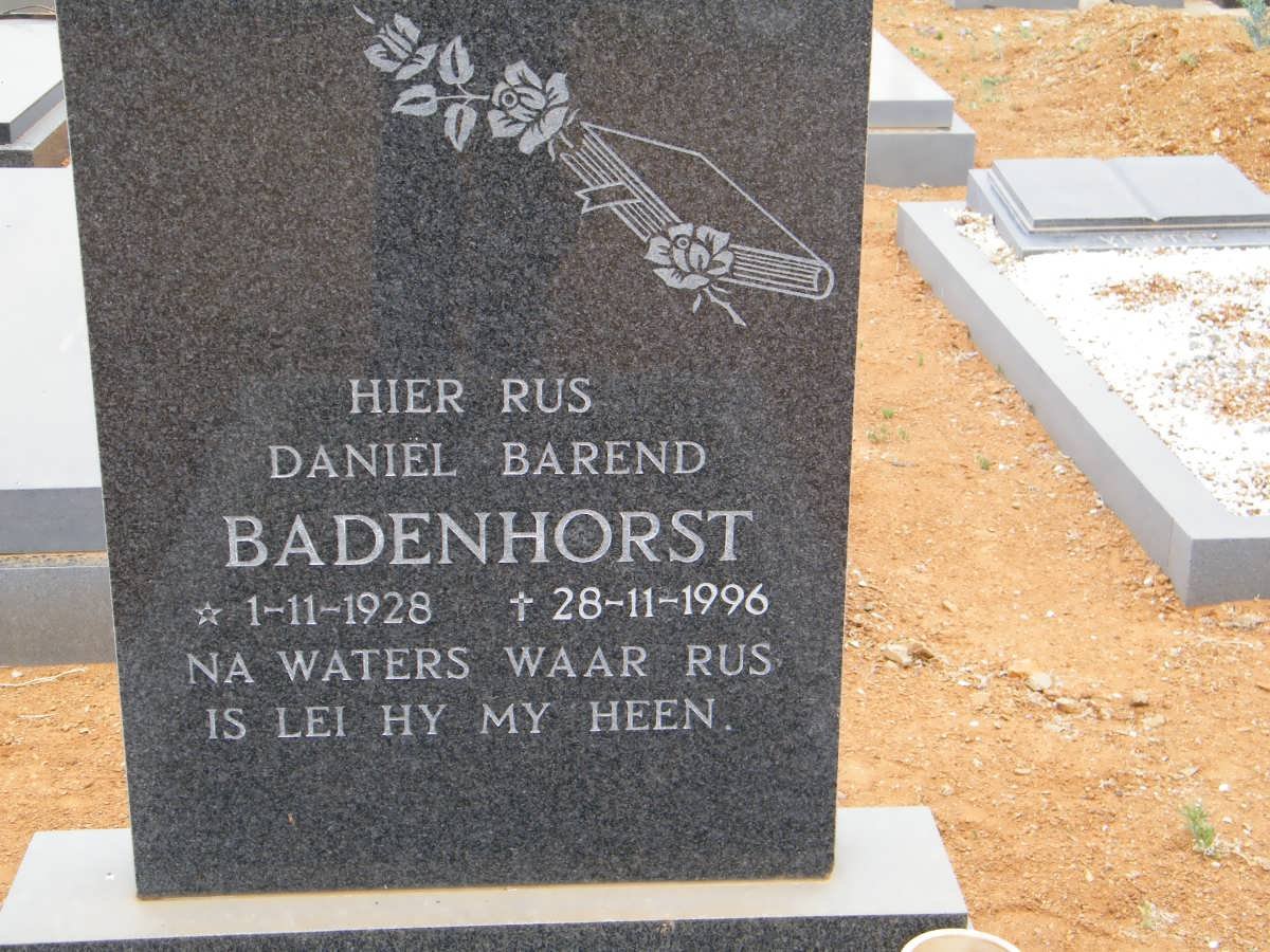 BADENHORST Daniel Barend 1928-1996