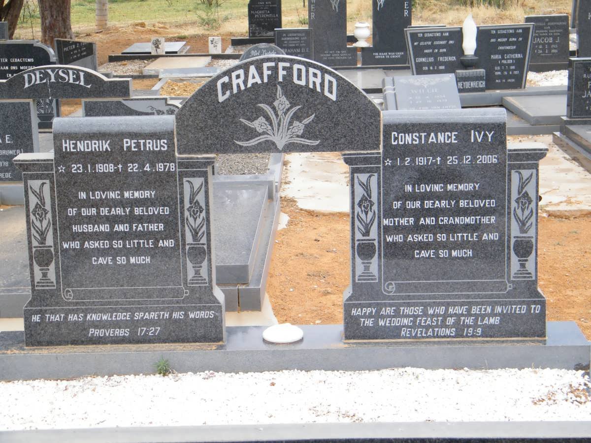 CRAFFORD Hendrik Petrus 1908-1978 &amp; Constance Ivy 1917-2006