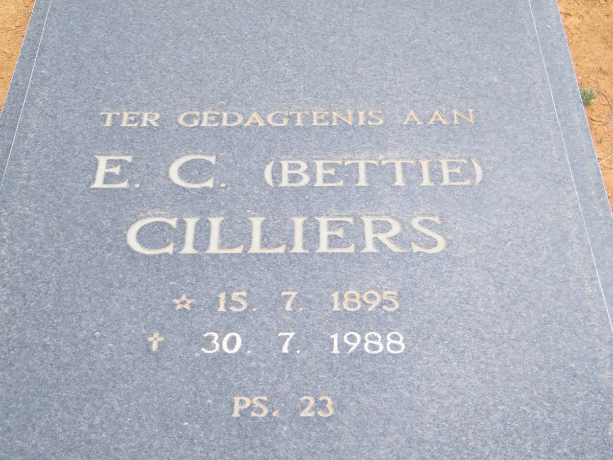 CILLIERS E.C. 1895-1988