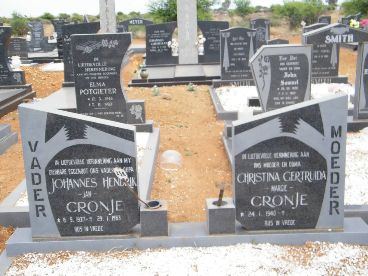 CRONJE Johannes Hendrik 1937-19?3 &amp; Christina Gertruida 1940-
