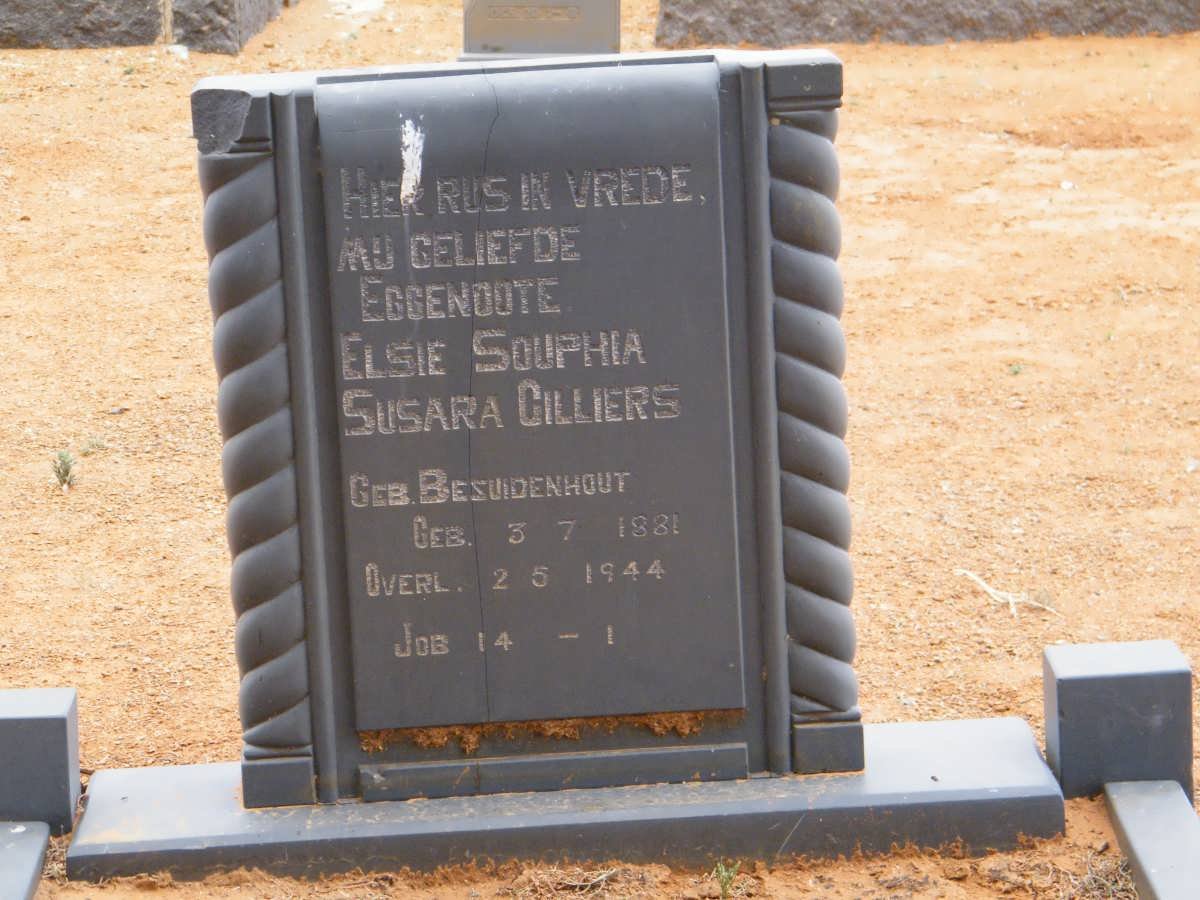 CILLIERS Elsie Souphia Susara nee BEZUIDENHOUT 1881-1944
