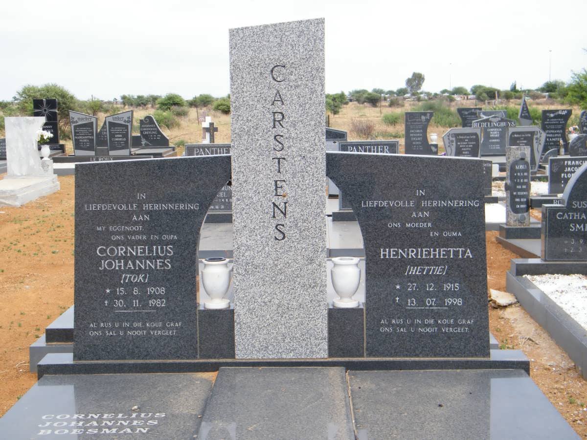CARSTENS Cornelius Johannes 1908-1982 &amp; Henriehetta 1915-1998 :: CARSTENS Cornelius Johannes Boesman 1954-2010