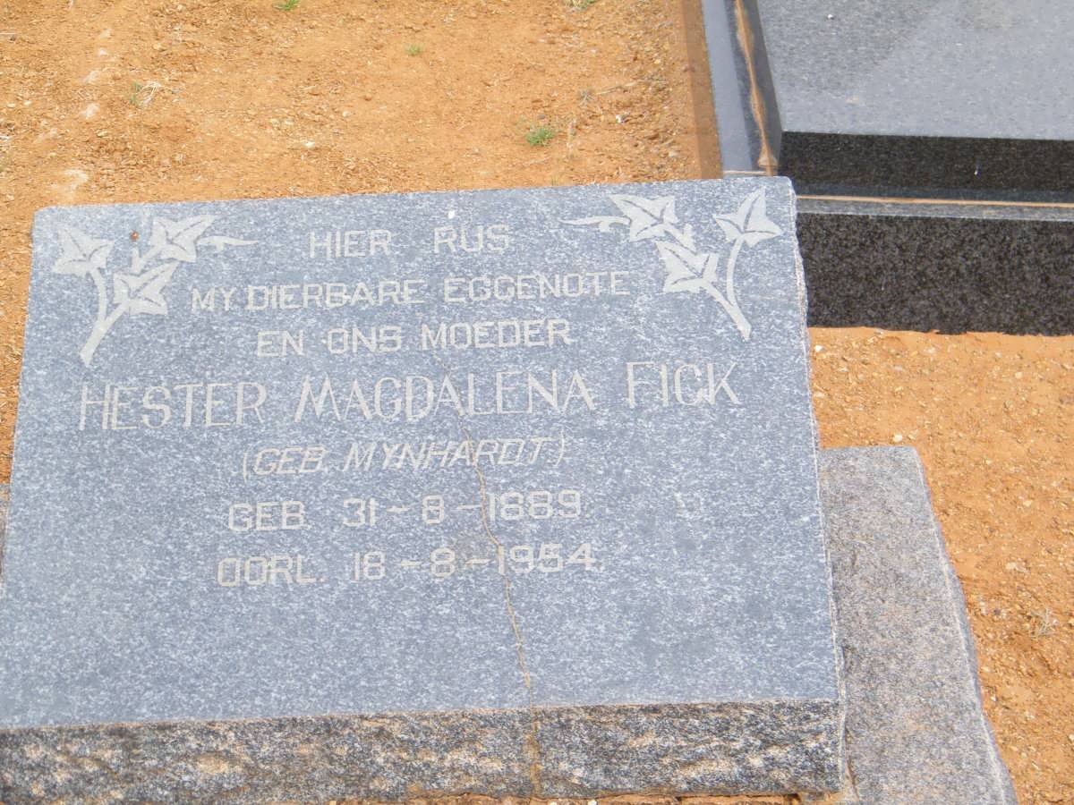 FICK Hester Magdalena MYNHARDT 1889-1954