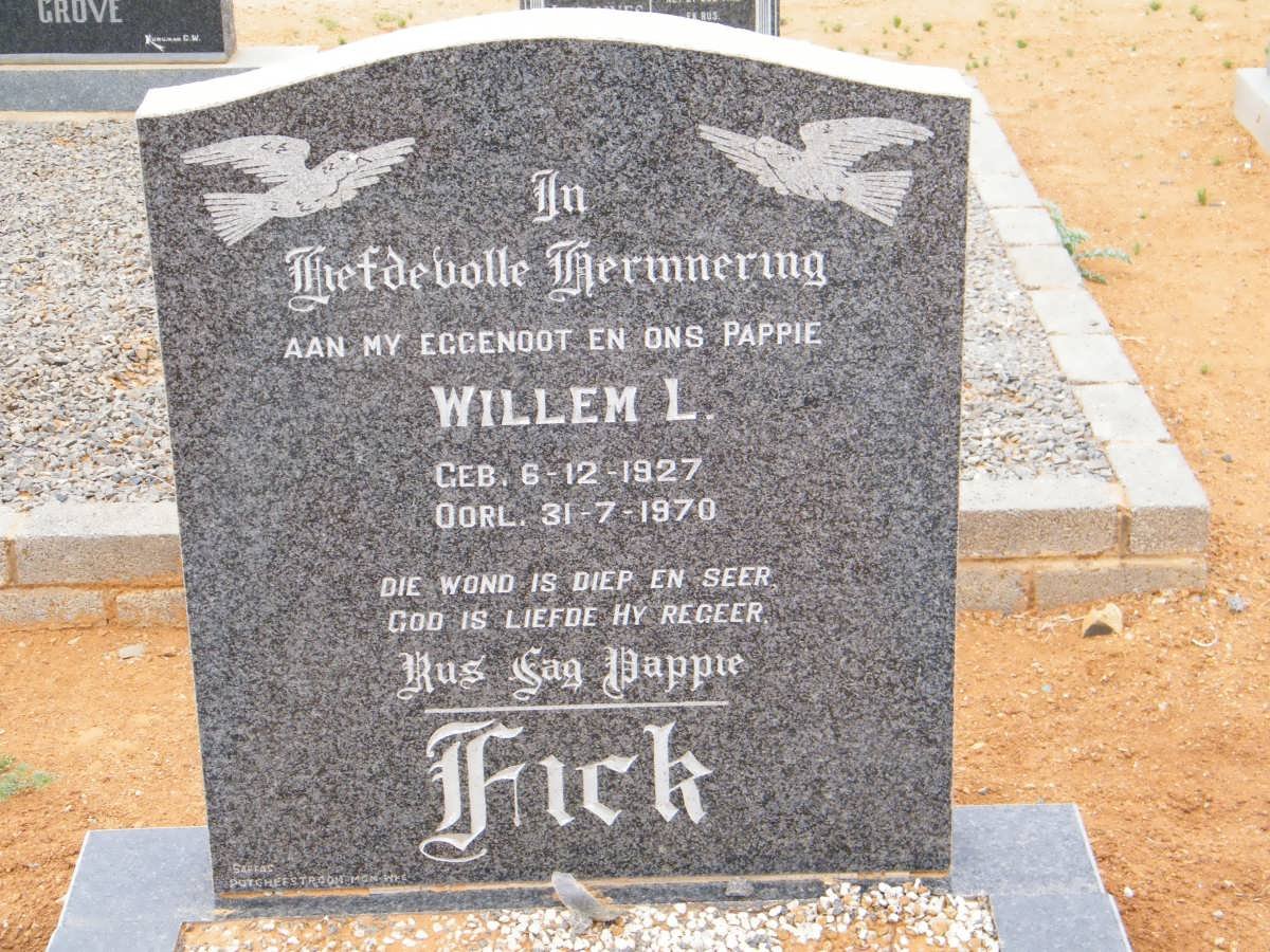 FICK Willem L. 1927-1970