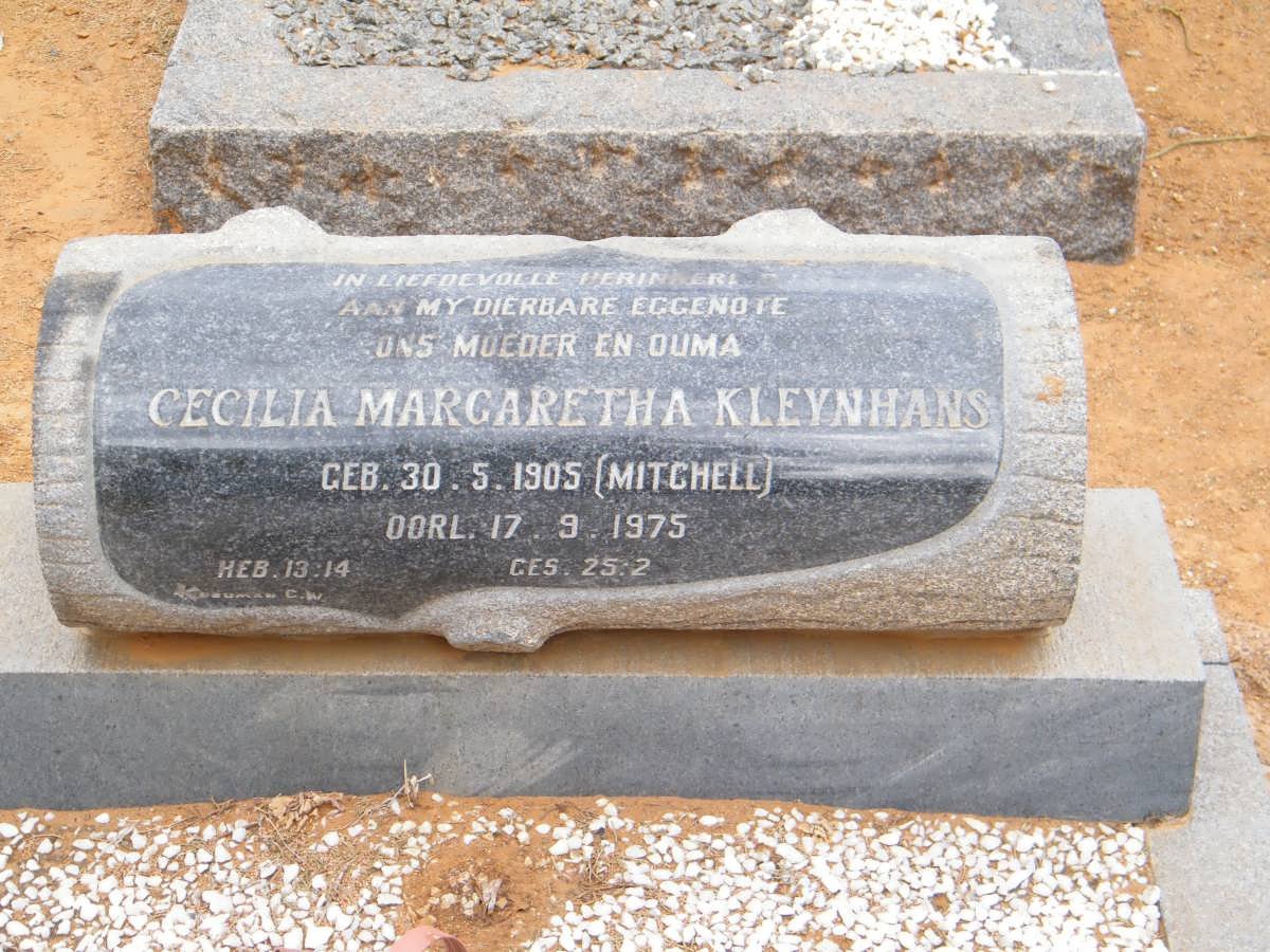 KLEYNHANS Cecilia Margaretha nee MITCHELL 1905-1975