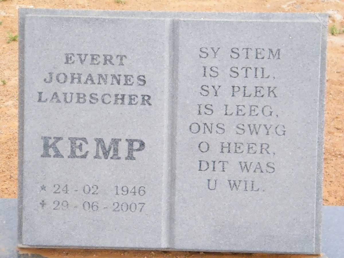 KEMP Evert Johannes Laubscher 1946-2007