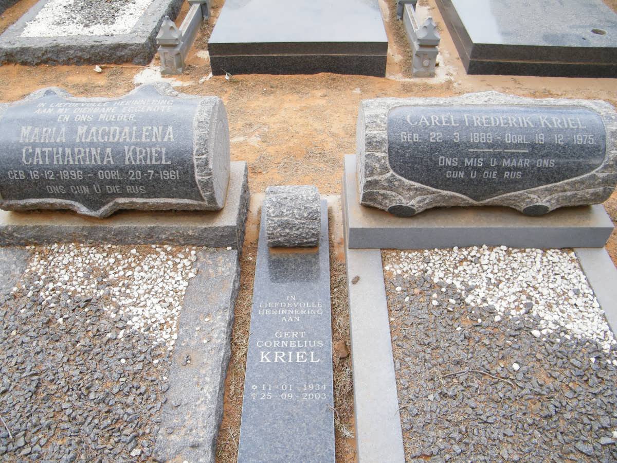 KRIEL Karel Frederik 1889-1975 &amp; Maria Magdalena Catharina 1896-1961 :: KRIEL Gert Cornelius 1934-2003