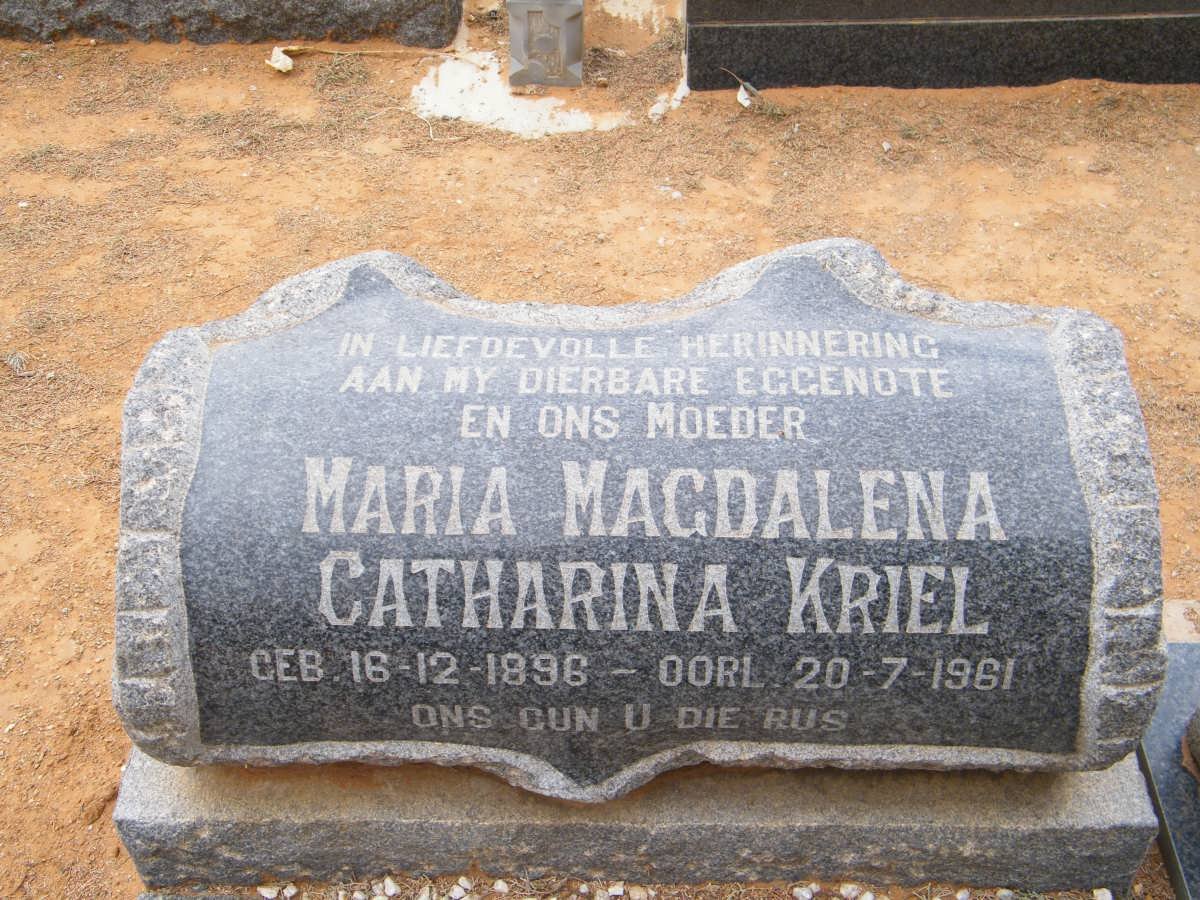 KRIEL Maria Magdalena Catharina 1896-1961