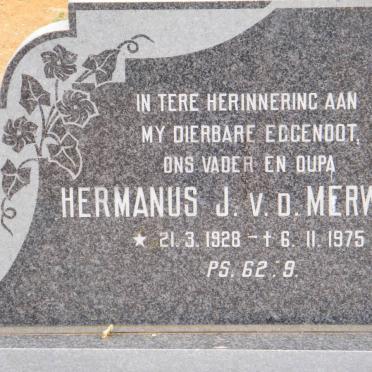 MERWE Hermanus J., v.d. 1928-1975