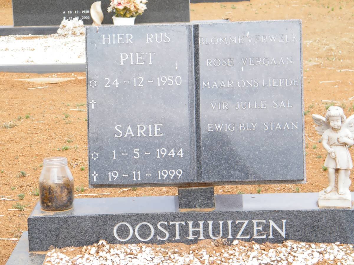 OOSTHUIZEN Piet 1950- &amp; Sarie 1944-1999