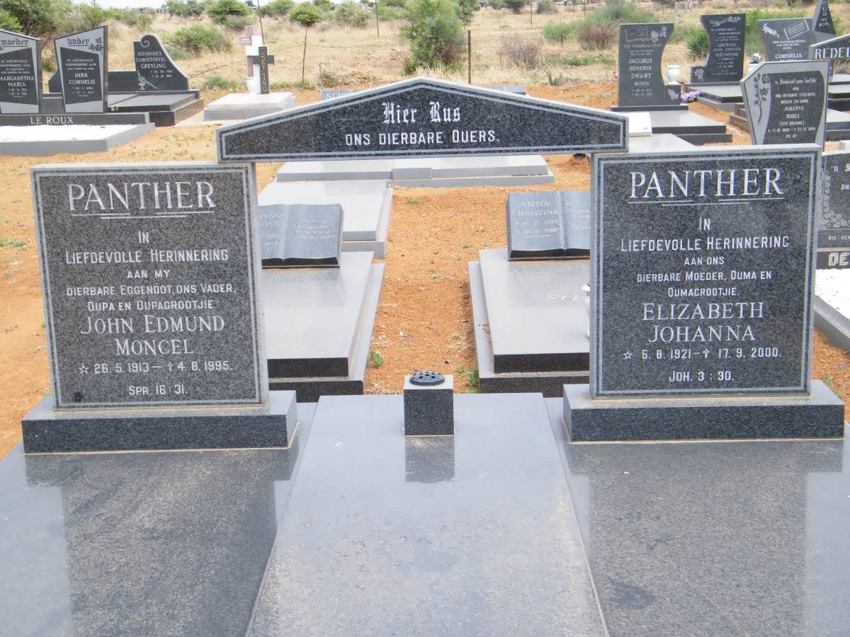 PANTHER John Edmund Moncel 1913-1995 &amp; Elizabeth Johanna 1921-2000