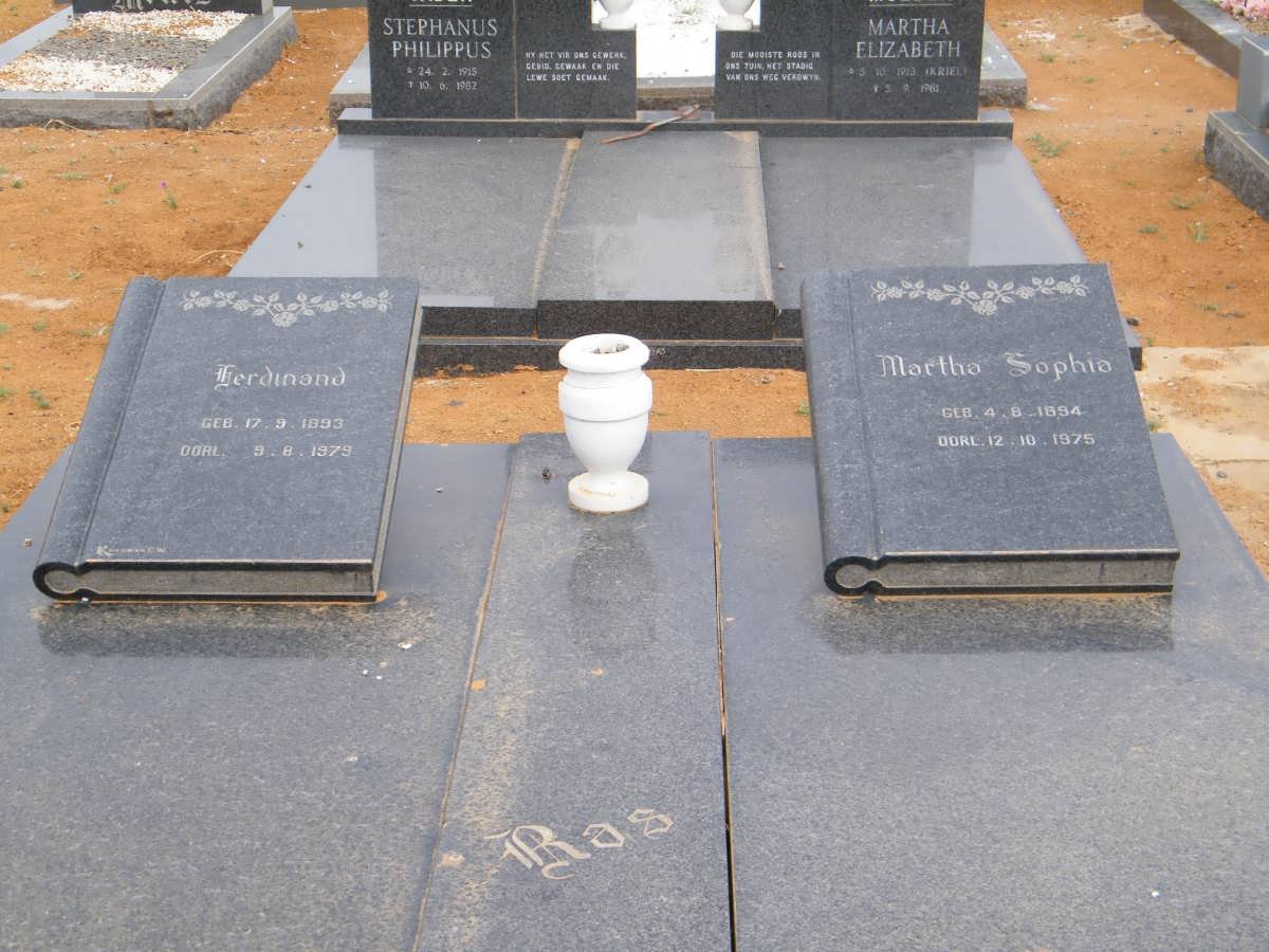 RAS Ferdinand 1893-1979 &amp; Martha Sophia 1894-1975