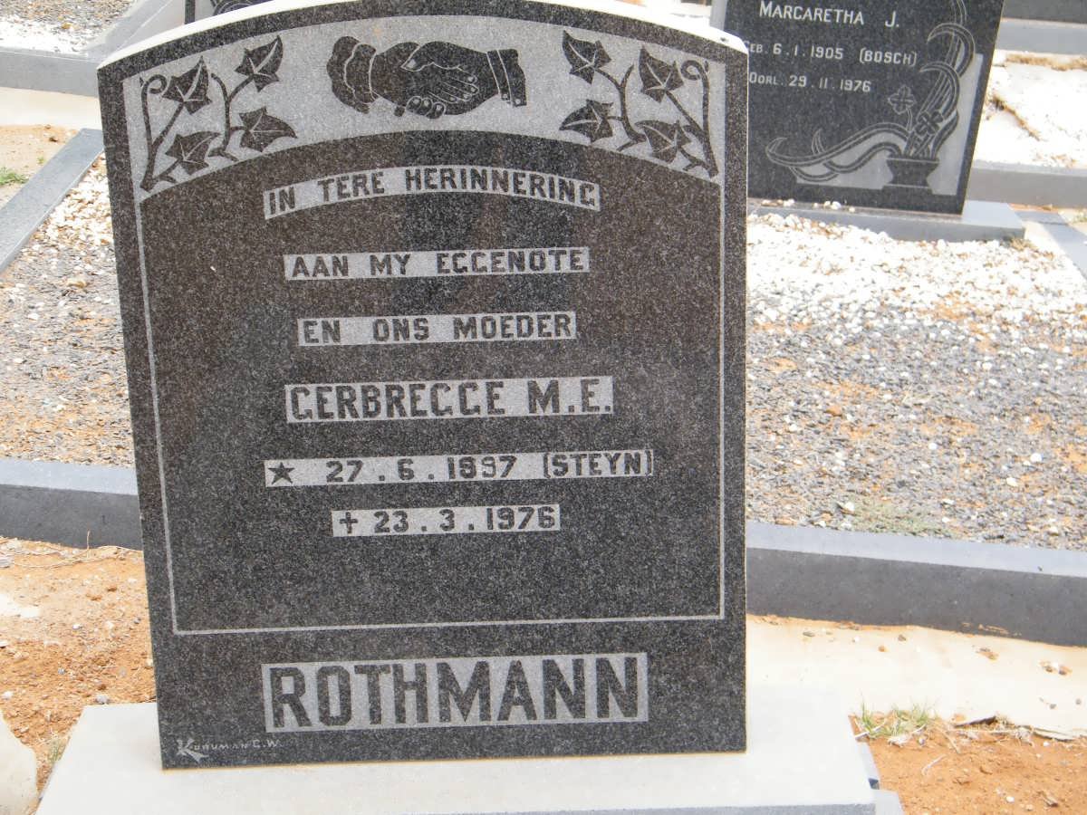 ROTHMANN Gerbregge E. nee STEYN 1897-1976