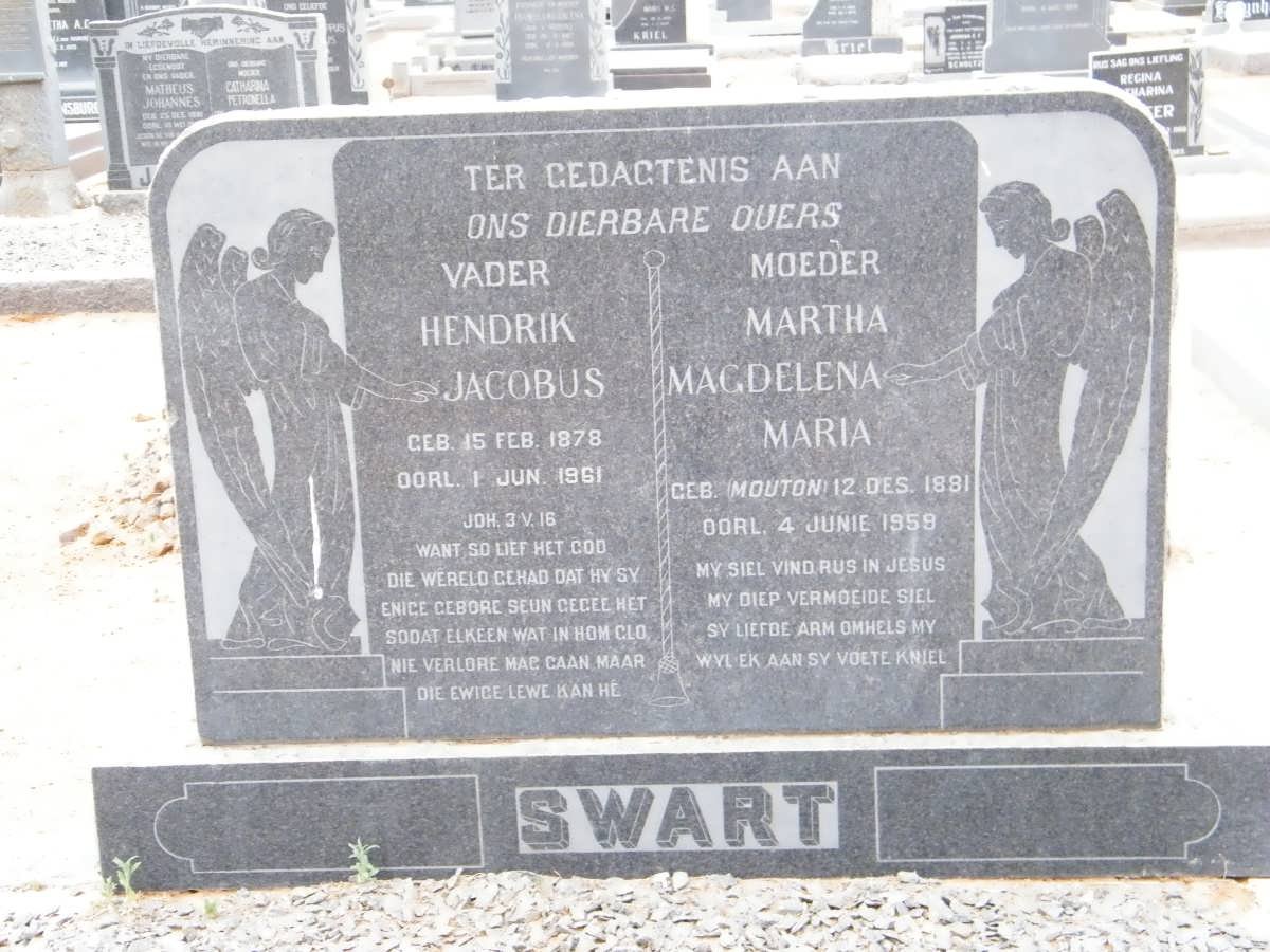 SWART Hendrik Jacobus 1878-1961 &amp; Martha Magdalena Maria MOUTON 1891-1958