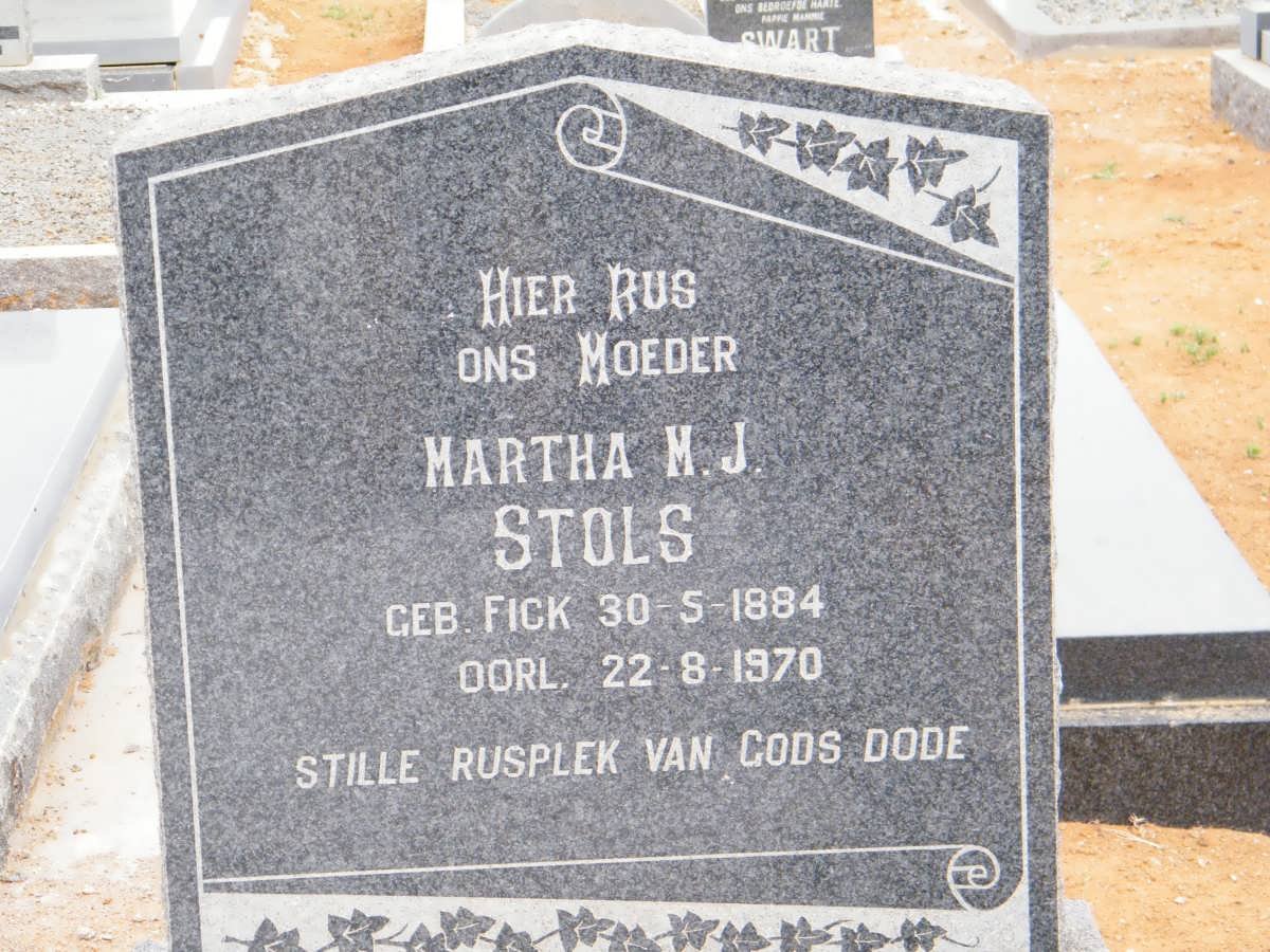 STOLS Martha M.J. 1884-1970