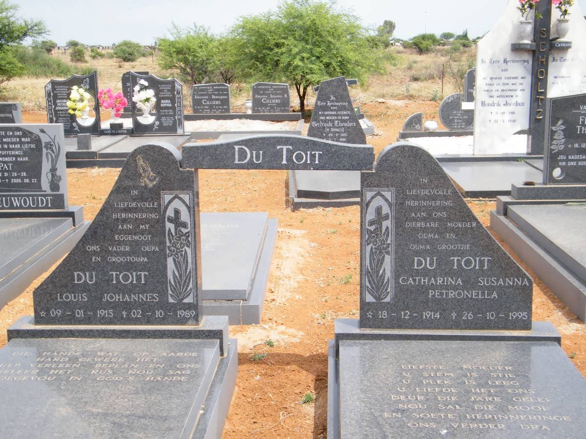 TOIT Louis Johannes, du 1915-1989 &amp; Catharina Susanna Petronella 1914-1995