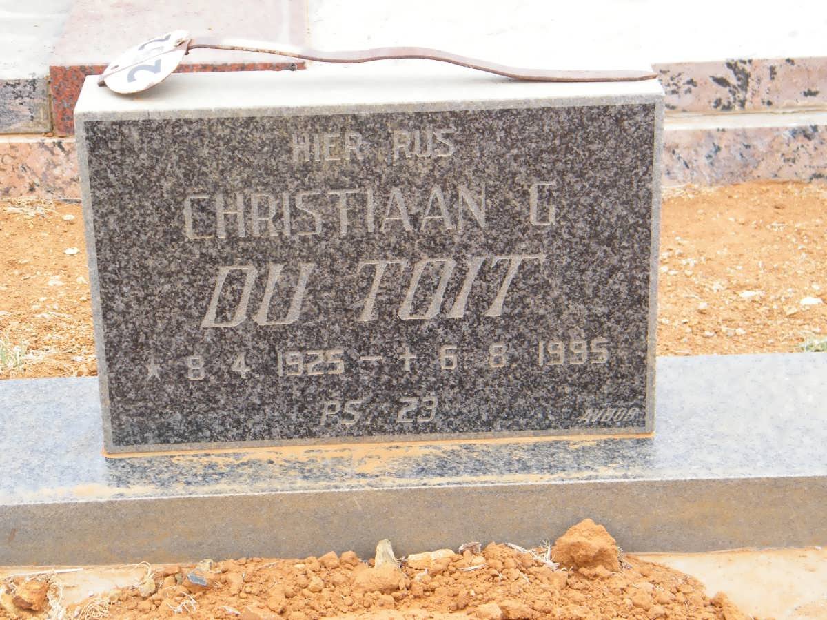 TOIT Christaan G., du 1925-1995