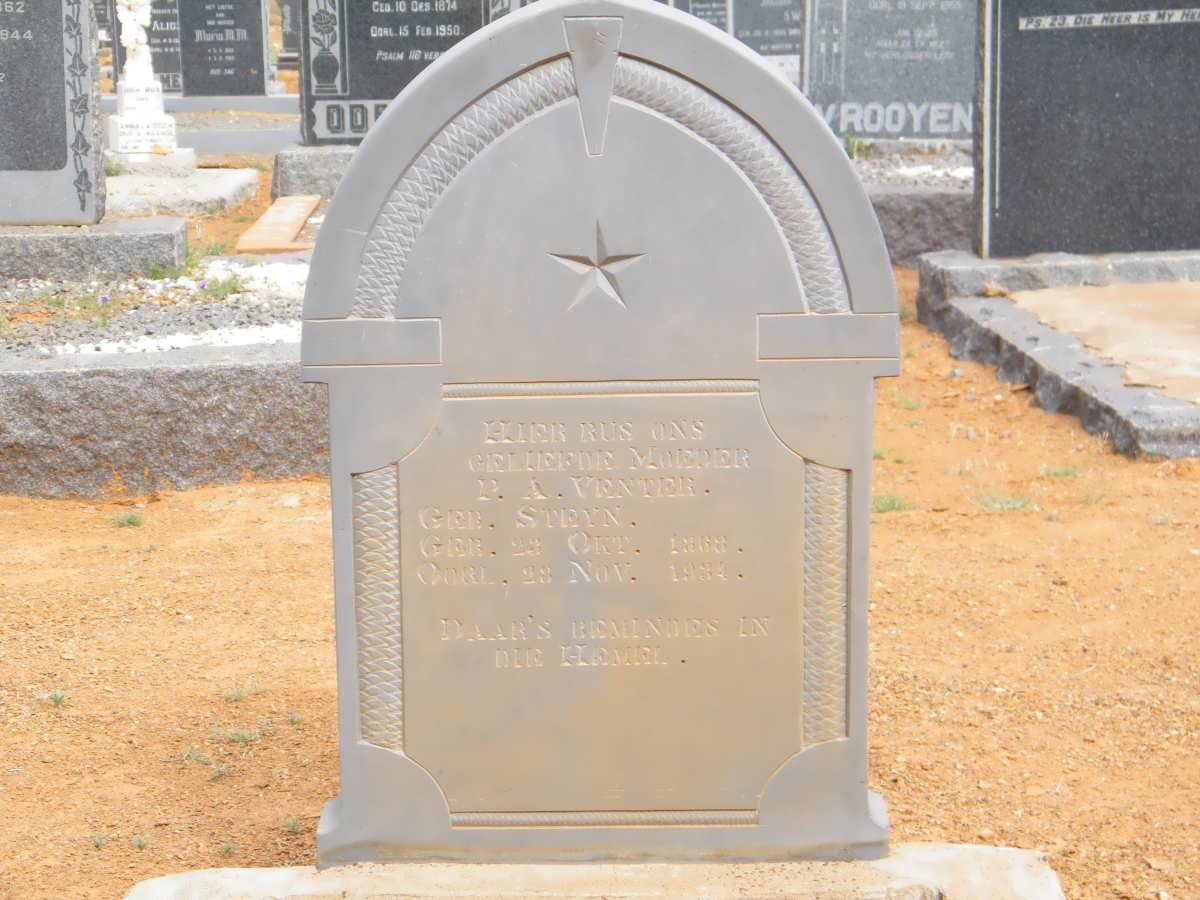 VENTER P.A. nee STEYN 1868-1934