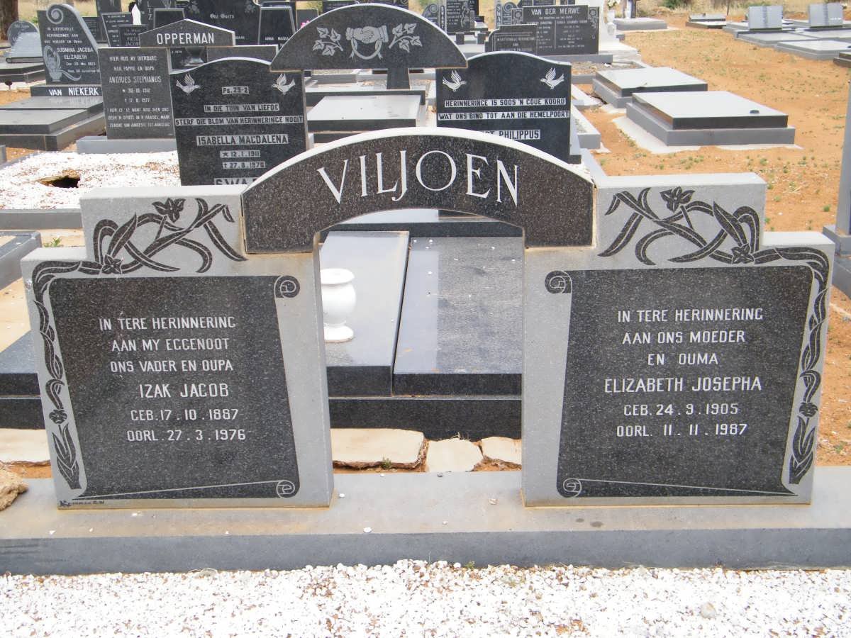 VILJOEN Izak Jacob 1887-1976 &amp; Elizabeth Josepha 1905-1987