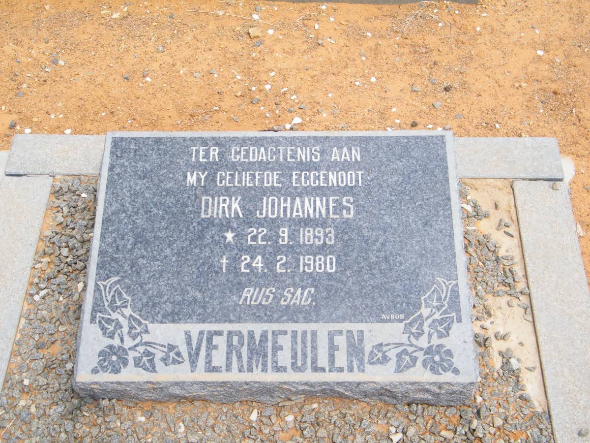 VERMEULEN Dirk Johannes 1893-1980