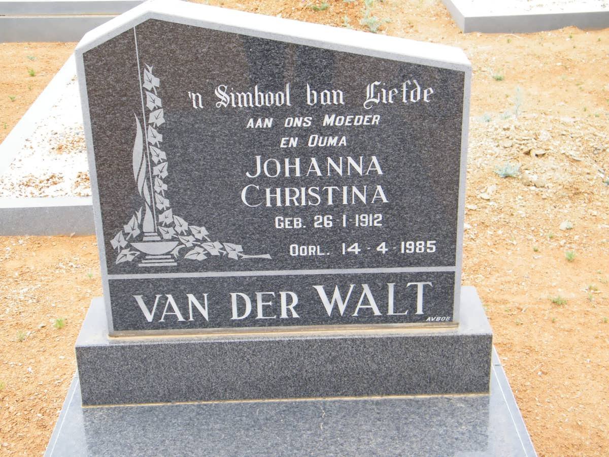 WALT Johanna Christina, van der 1912-1985