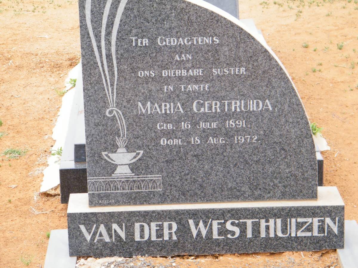 WESTHUIZEN Maria Gertruida, van der 1891-1972