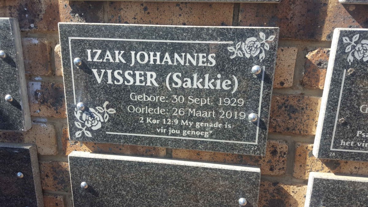 VISSER Izak Johannes 1929-2019