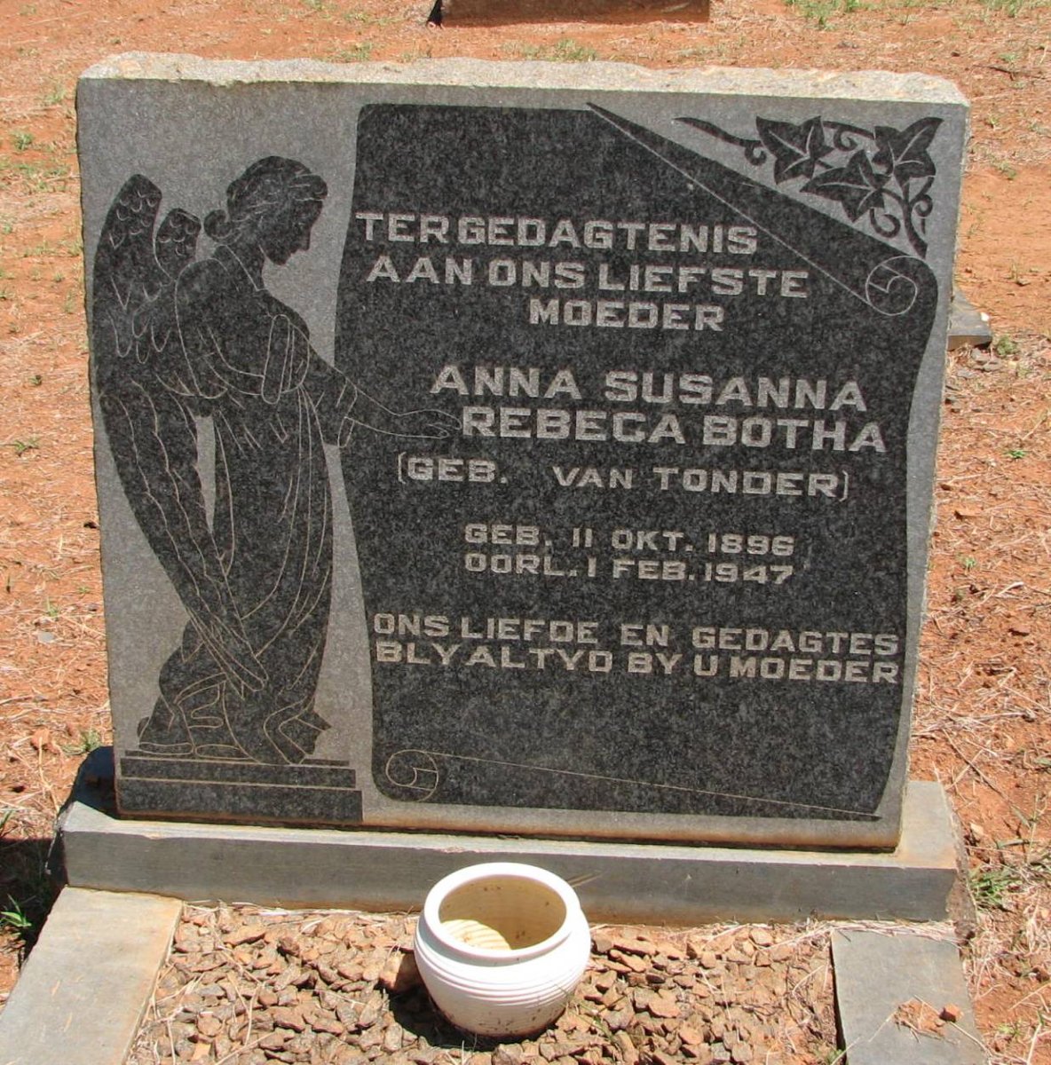 BOTHA Anna Susanna Rebecca nee VAN TONDER 1896-1947