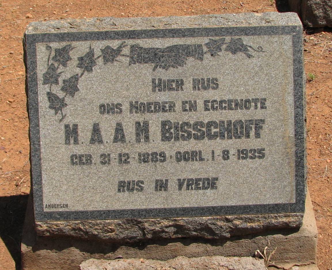 BISSCHOFF M.A.A.M. 1889-1935