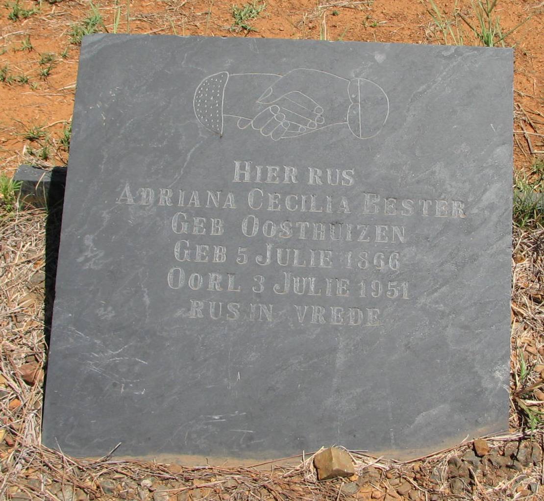BESTER Adriana Cecilia nee OOSTHUIZEN 1866-1951
