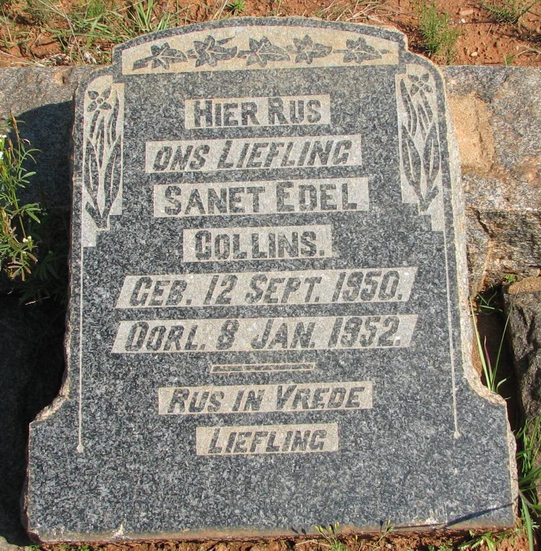 COLLINS Sanet Edel 1950-1952
