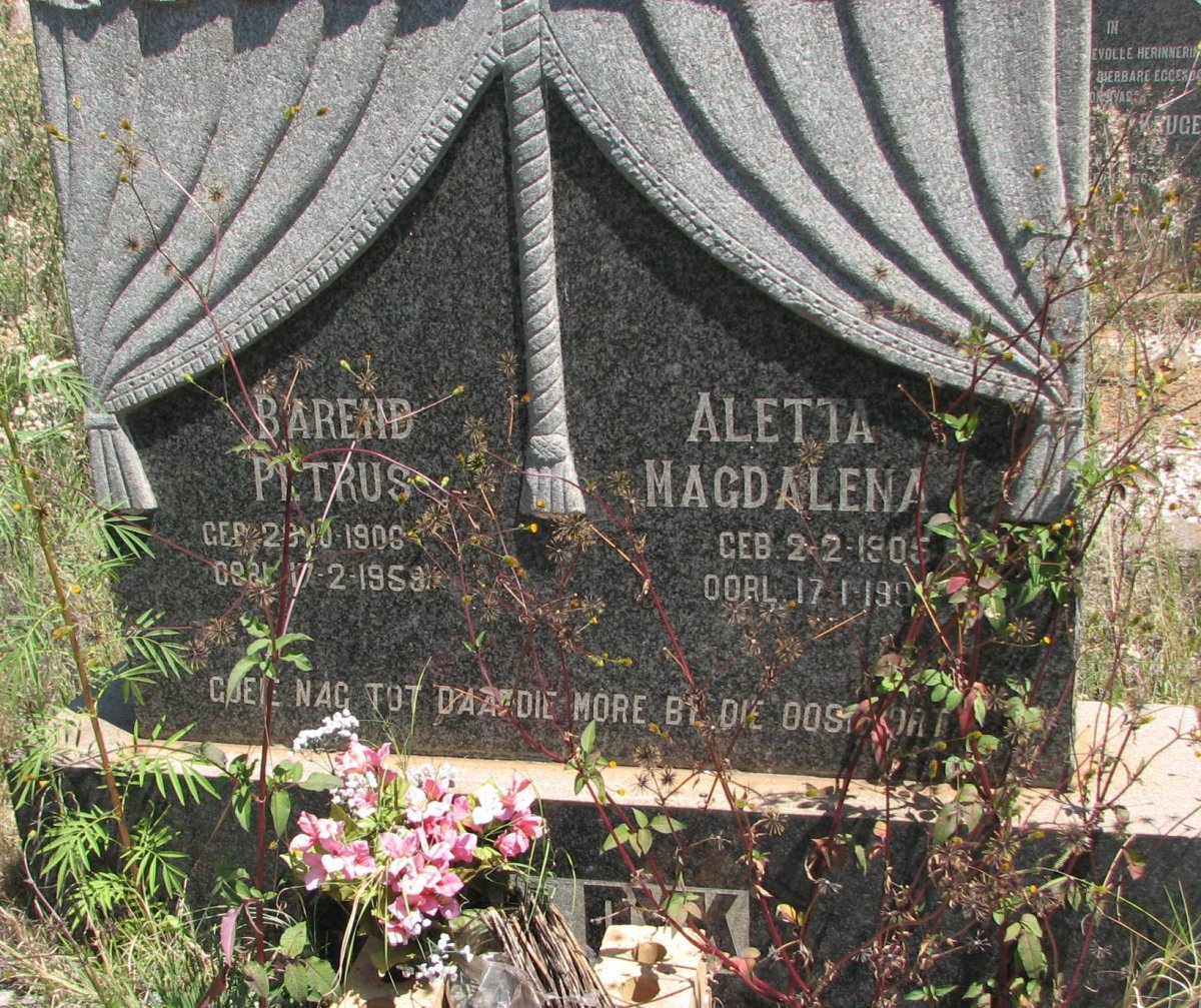 DYK Barend Petrus, van 1906-1959 &amp; Aletta Magdalena 1905-199?