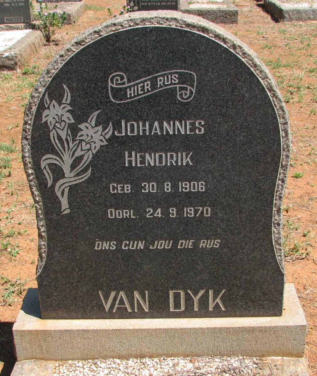 DYK Johannes Hendrik, van 1906-1970