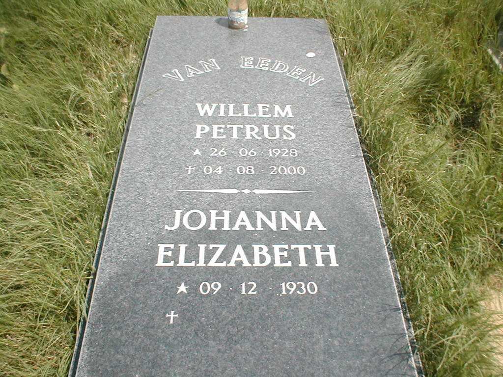 EEDEN Willem Petrus, van 1928-2000 &amp; Johanna Elizabeth 1930-