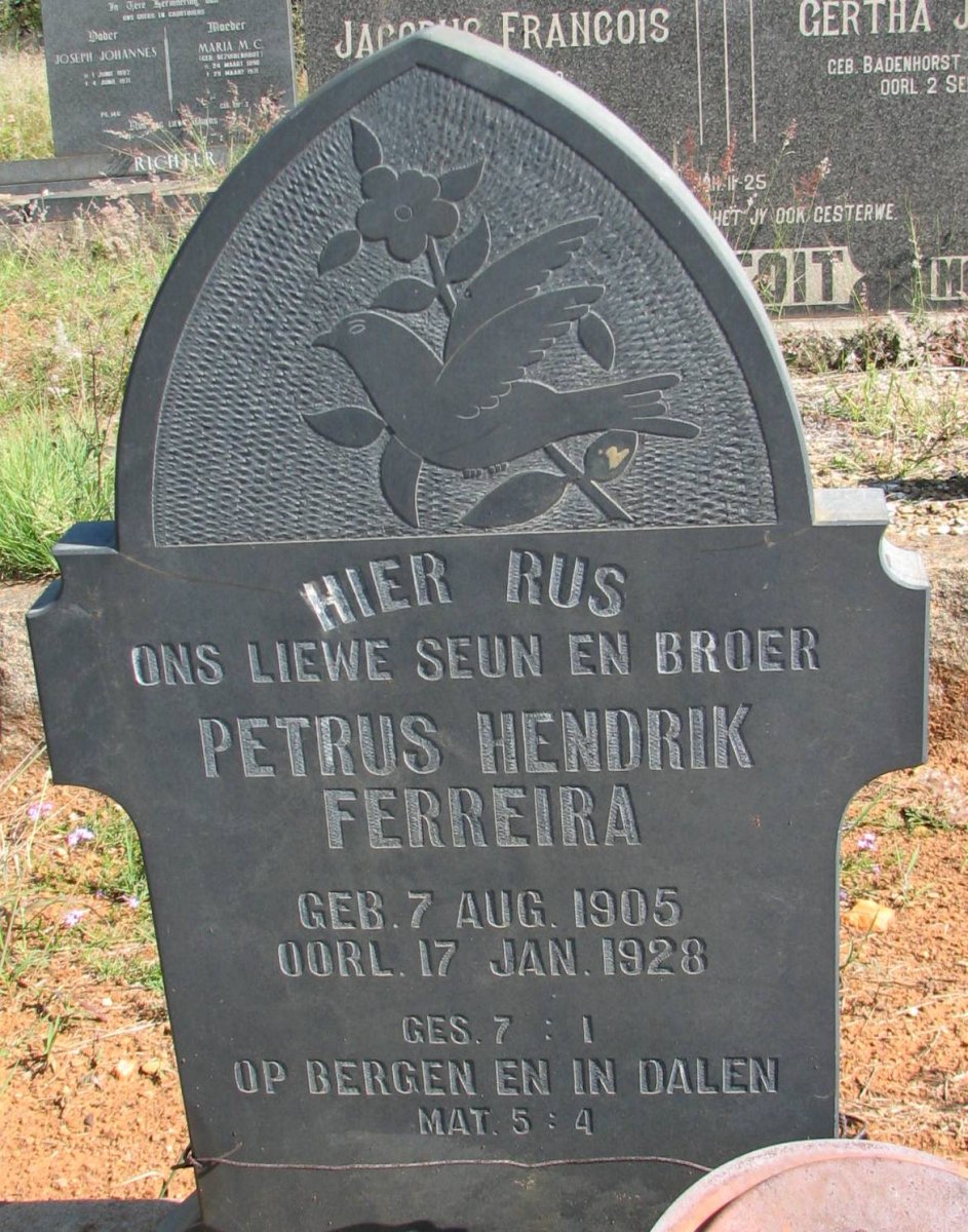 FERREIRA Petrus Hendrik 1905-1928