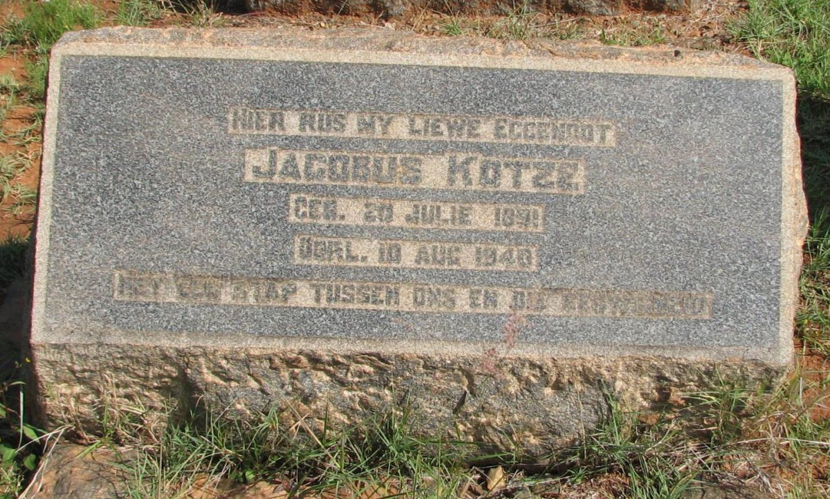KOTZE Jacobus 1871-1940