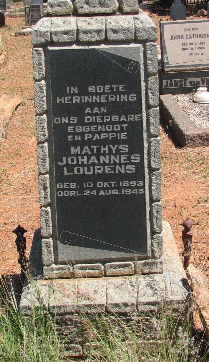 LOURENS Mathys Johannes 1893-1945