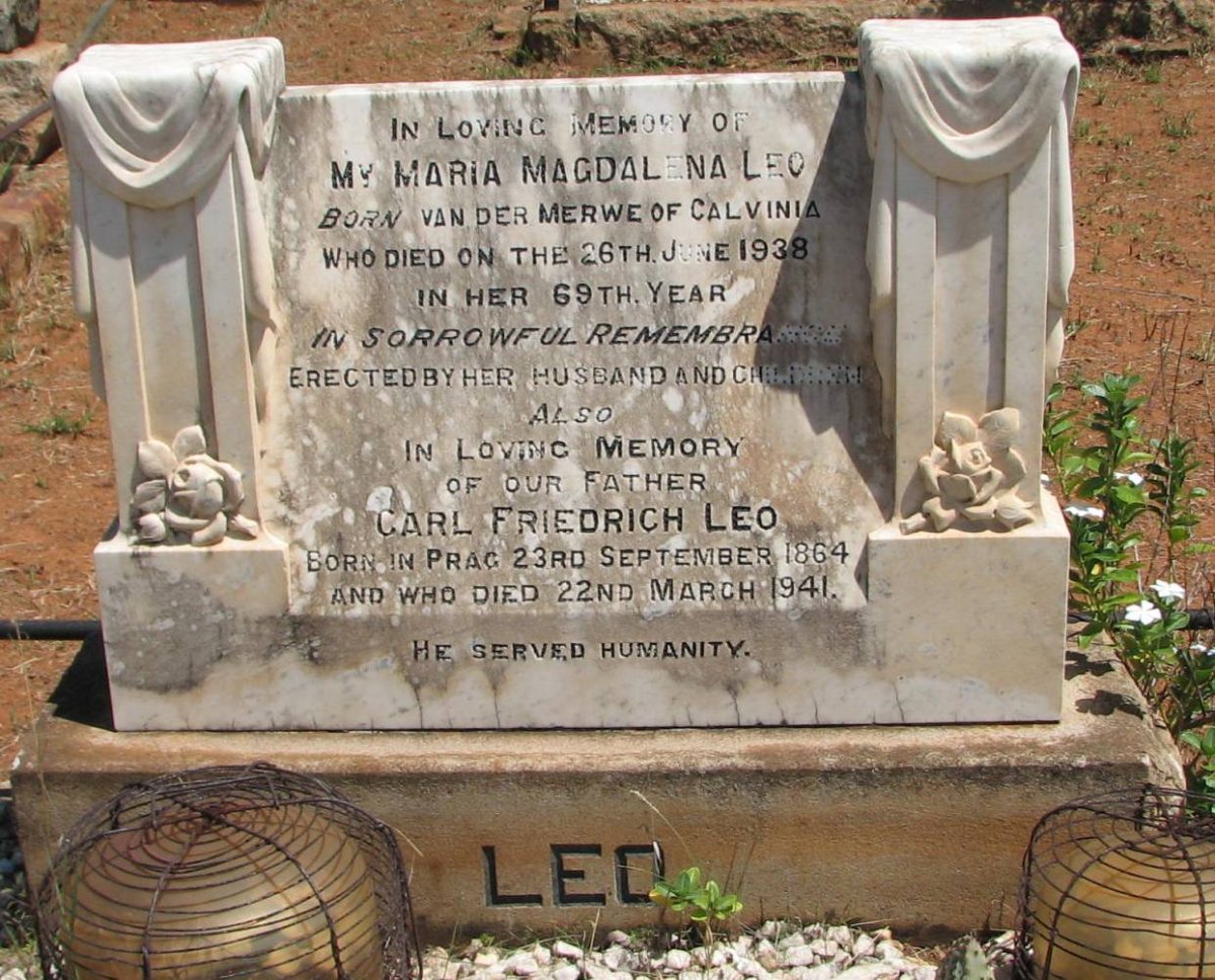 LEO Carl Friedrich 1864-1941 &amp; Maria Magdalena VAN DER MERWE -1938