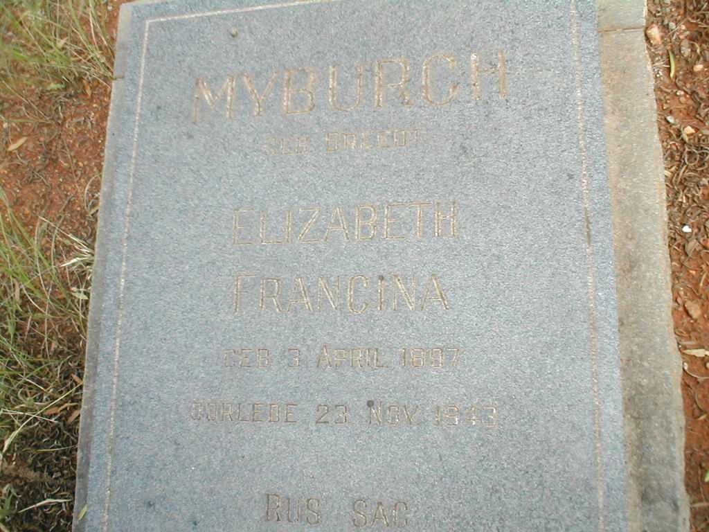 MYBURGH Elizabeth Francina nee BRECOT 1897-1943
