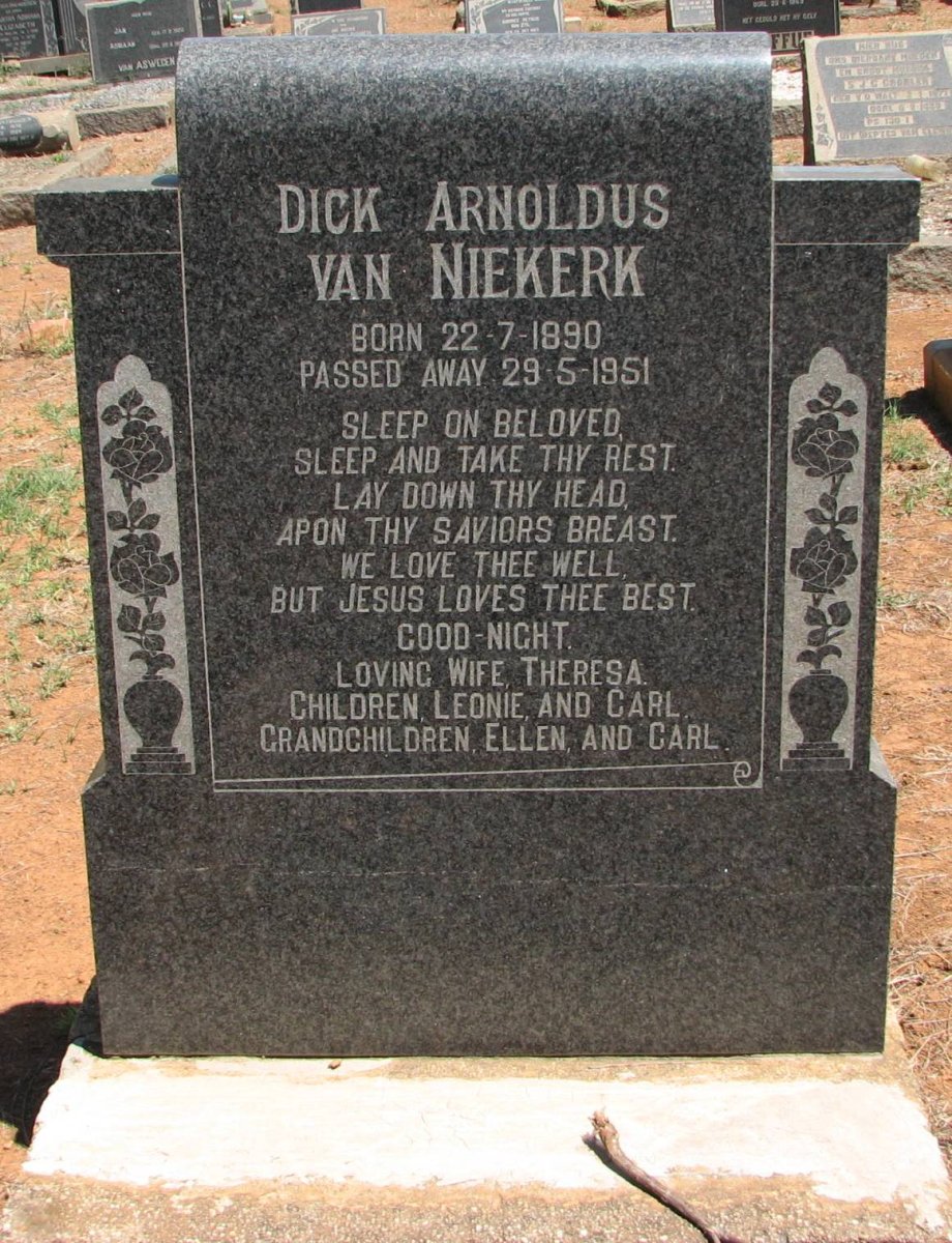 NIEKERK Dick Arnoldus, van 1890-1951