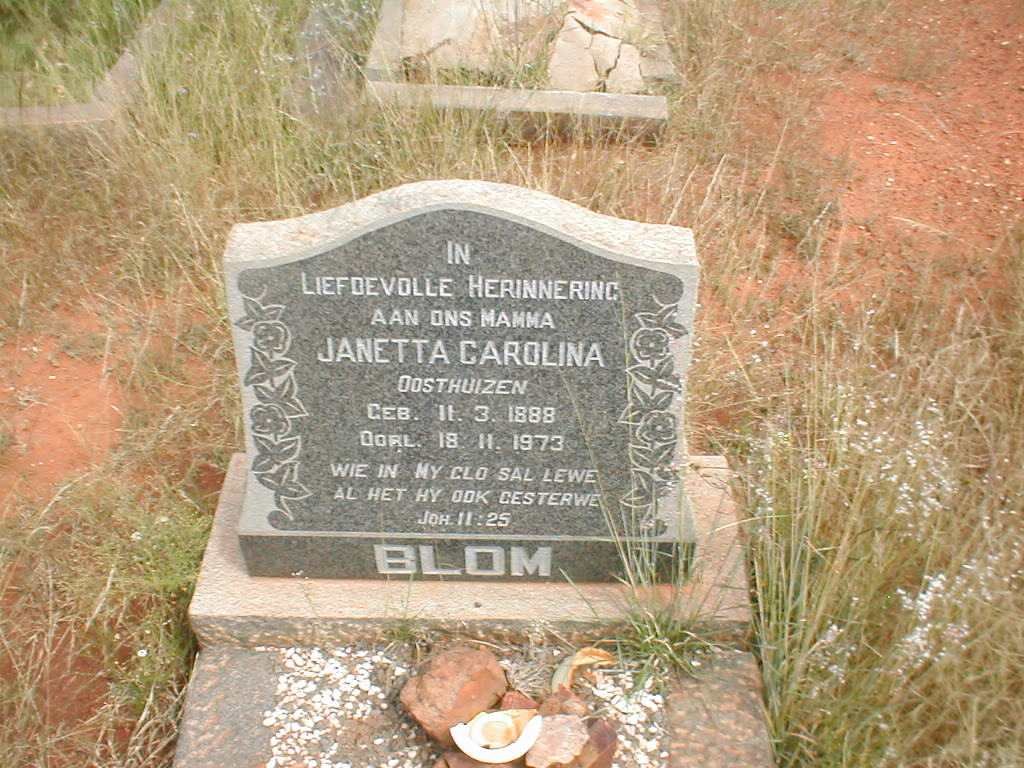 OOSTHUIZEN Janetta Carolina 1888-1973