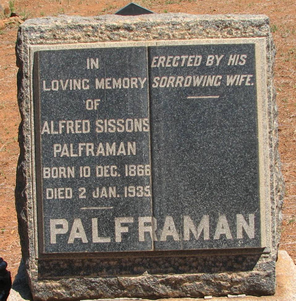 PALFRAMAN Alfred Sissons 1866-1935