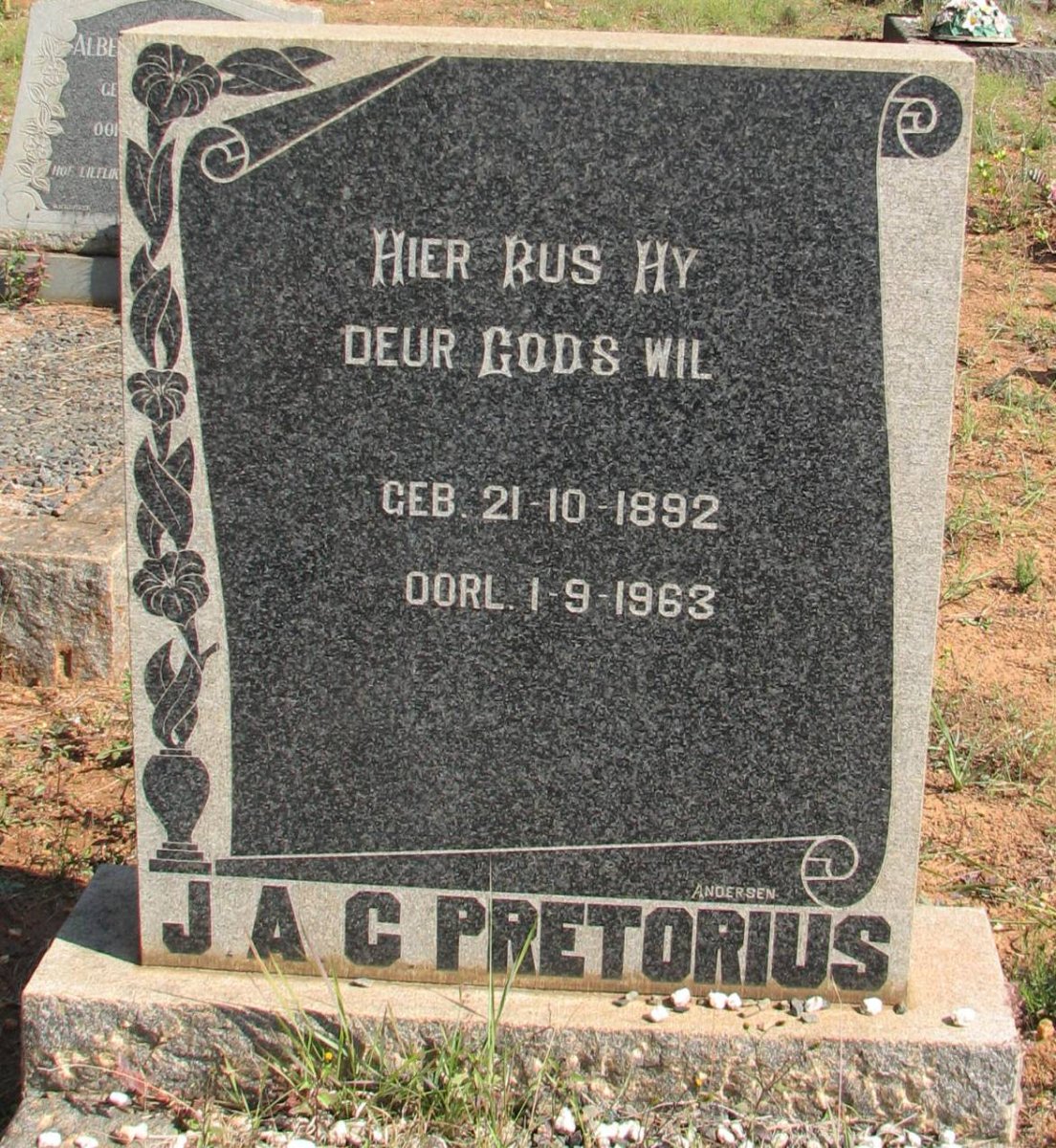 PRETORIUS J.A.C. 1892-1963
