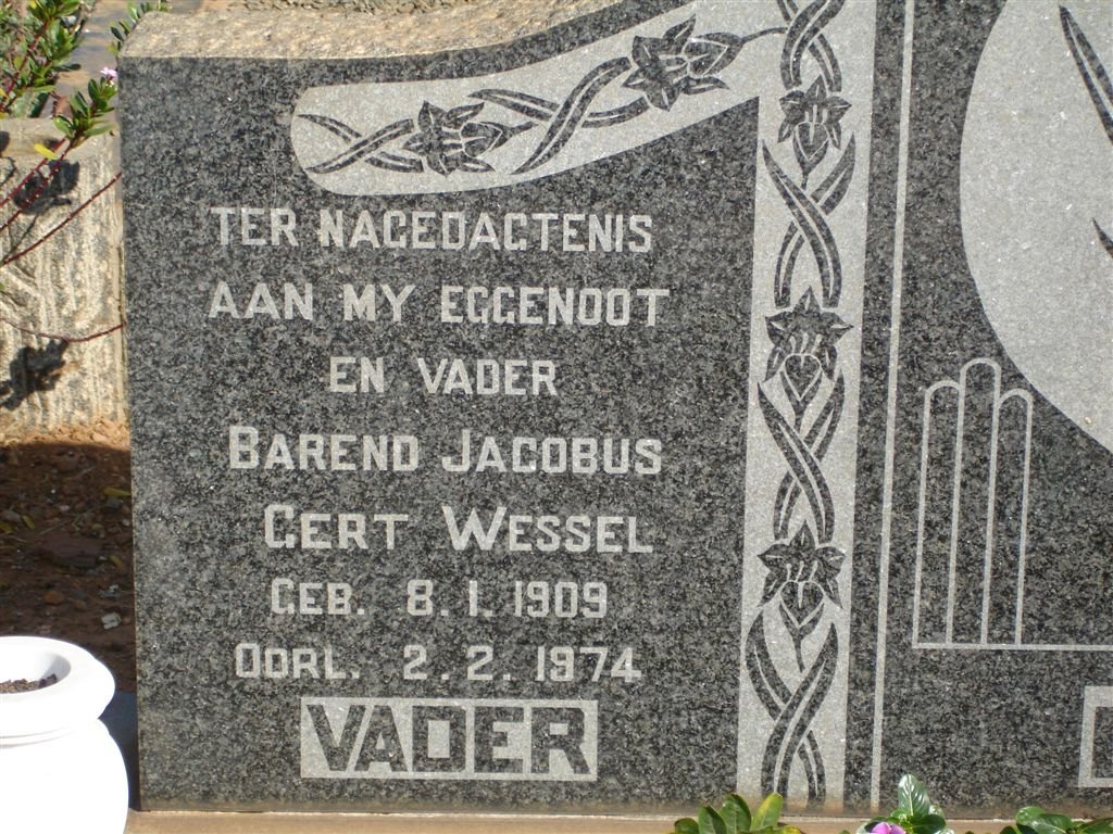 PLESSIS Barend Jacobus Gert Wessel, du 1909-1974