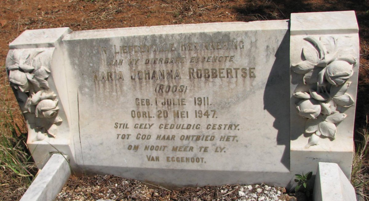 ROBBERTSE Maria Johanna nee ROOS 1911-1947