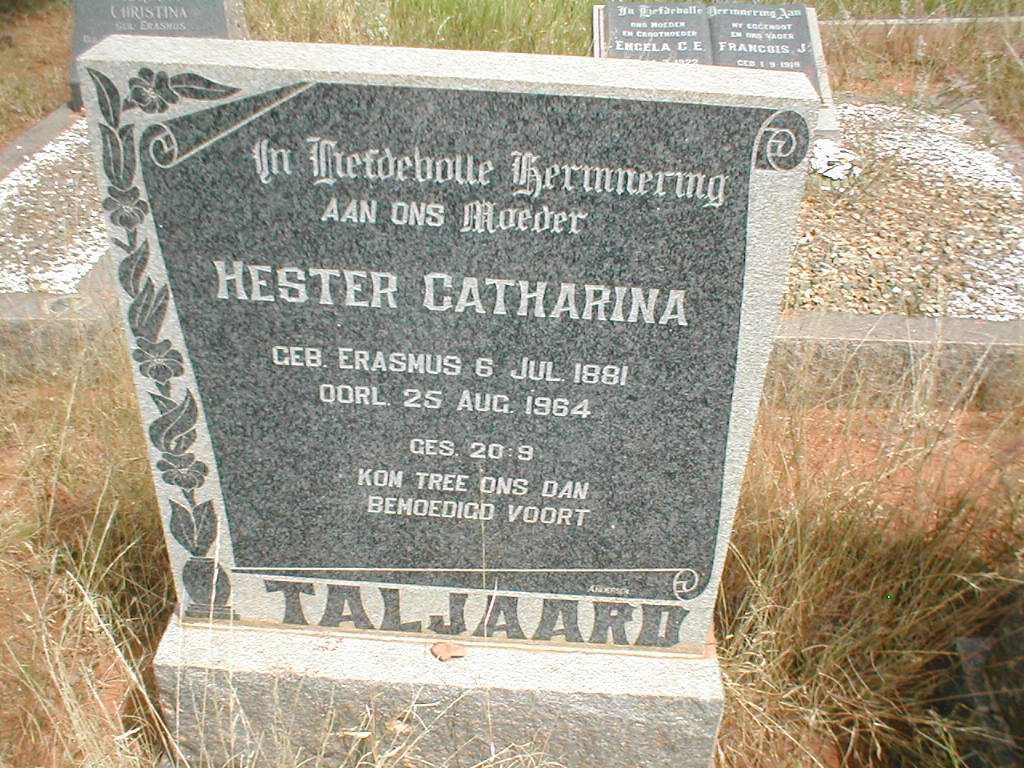 TALJAARD Hester Catharina nee ERASMUS 1881-1964