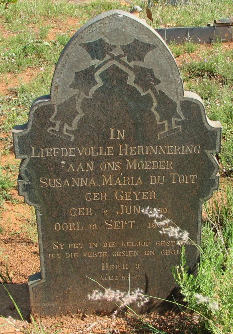 TOIT Susanna Maria, du nee GEYER 1850-1939