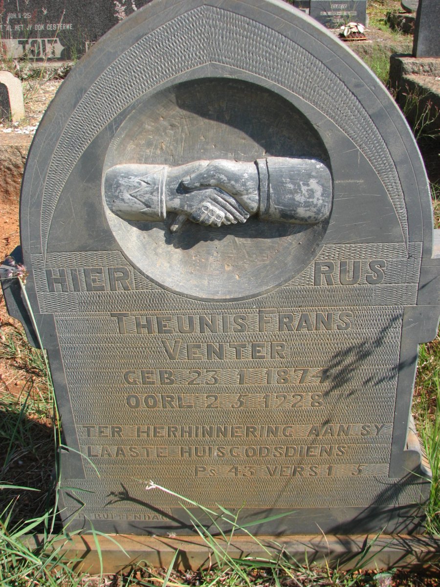 VENTER Theunis Frans 1874-1928